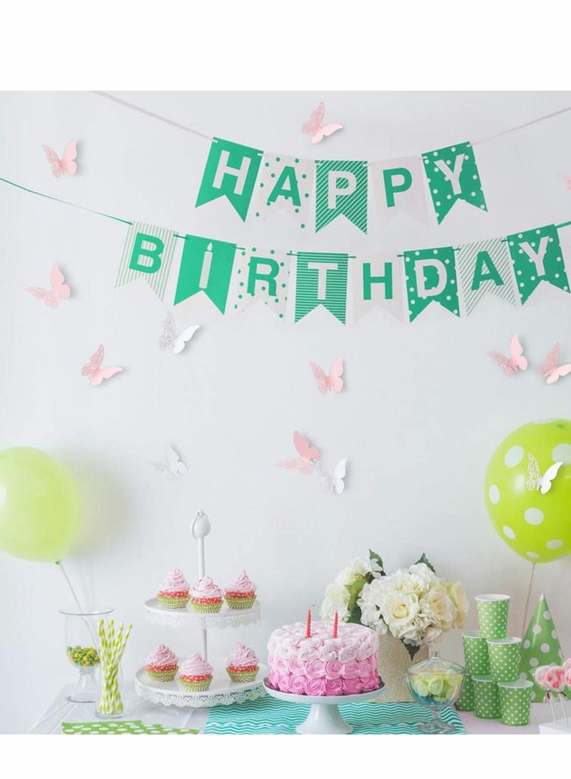 Excefore Butterfly Cup Cards, 100Pcs Wedding Name Place Cards Hollow Guest Number Card for Engagement Party Favour Table Decor Goblets Top Decoration, Pink and White - Image 3