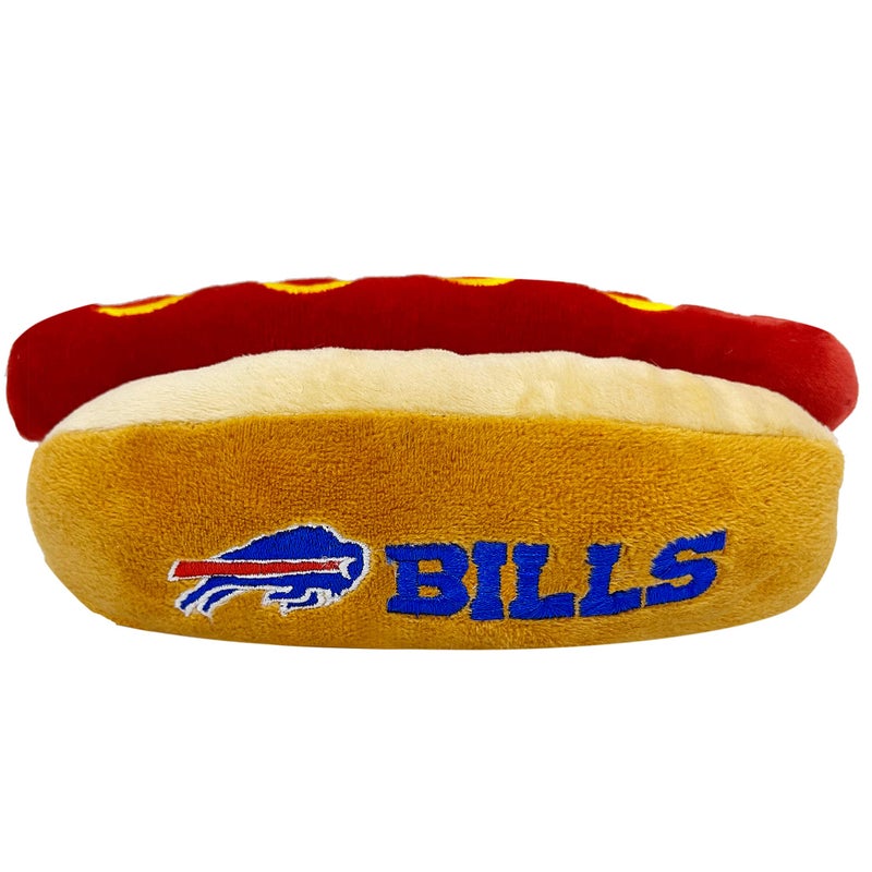 Pets First NFL Buffalo Bills HOT Dog Plush Dog & CAT Squeak Toy - Cutest HOT-Dog Snack Plush Toy for Dogs & Cats with Inner Squeaker & Beautiful Football Team Name/Logo, 8 x 5 x 3 Inches - Image 2