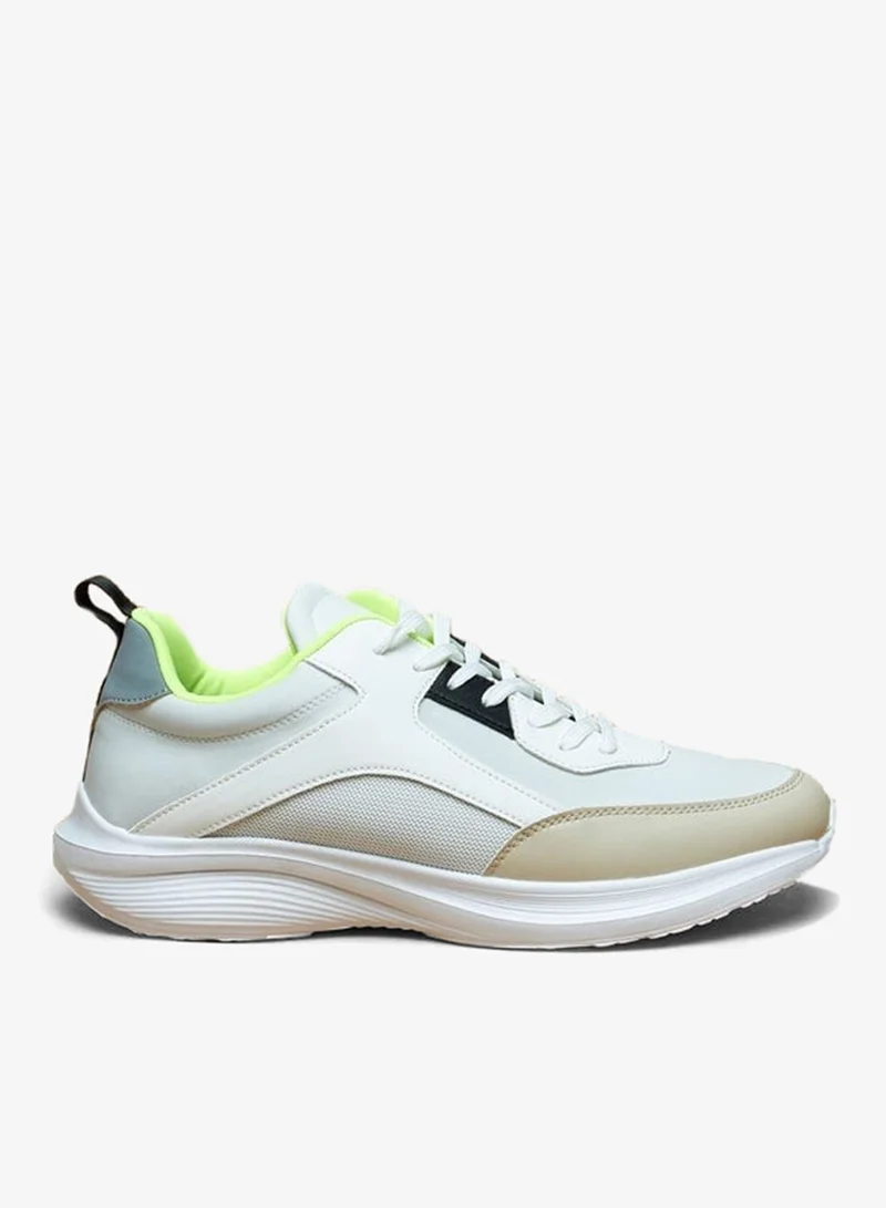 Panelled Sports Shoes with Lace-Up Closure