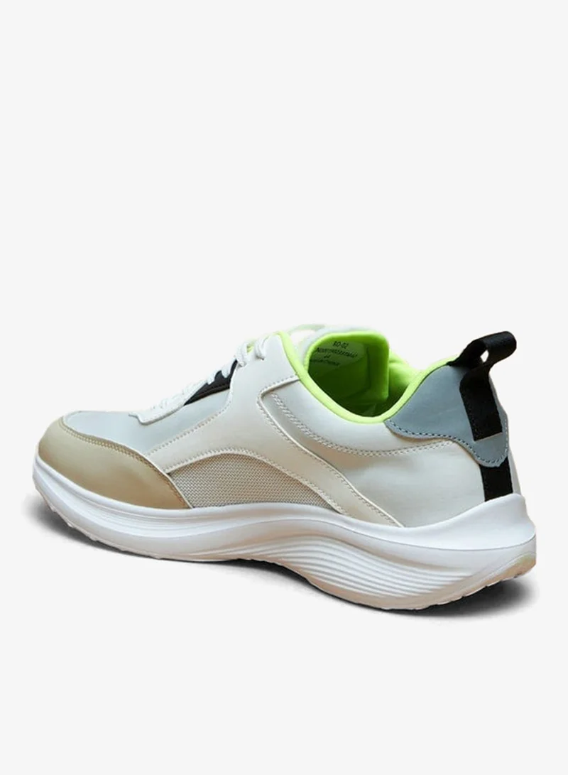 LBL by Shoexpress Panelled Sports Shoes with Lace-Up Closure