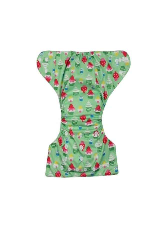 Laee cute Reusable Cloth Diaper with Inserts - Space & Cartoon Print (Pack of 2) (green+grey) - Image 3