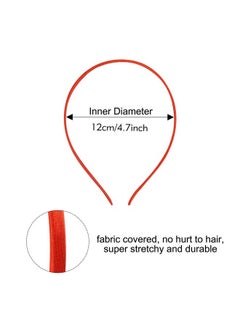Lawie Lawie 20 Pack Colorful Plain Blank Cloth Satin Fabric Covered Slim Thin Hard Metal Headband Simple Skinny Wire Hair band Elastic Hair Hoop Holder Clasp Tiara Crown Craft DIY Accessories for Women  - Image 5