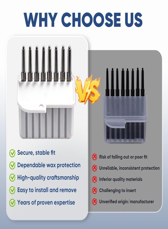 OAKDOLCHE 40 Pcs Wax Guards Filters Cerumen,Ear Wax Blocking Cleaning Tool Accessories for Phonak/Resound/Widex/Unitron/Jungle Care Hearing Aid(Black x 5 Pack) - Image 3