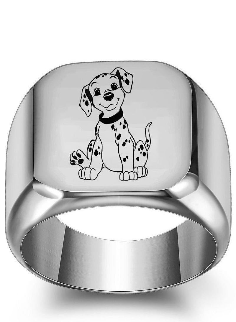 Loquat Stainless Steel Solid Polished Signet Ring