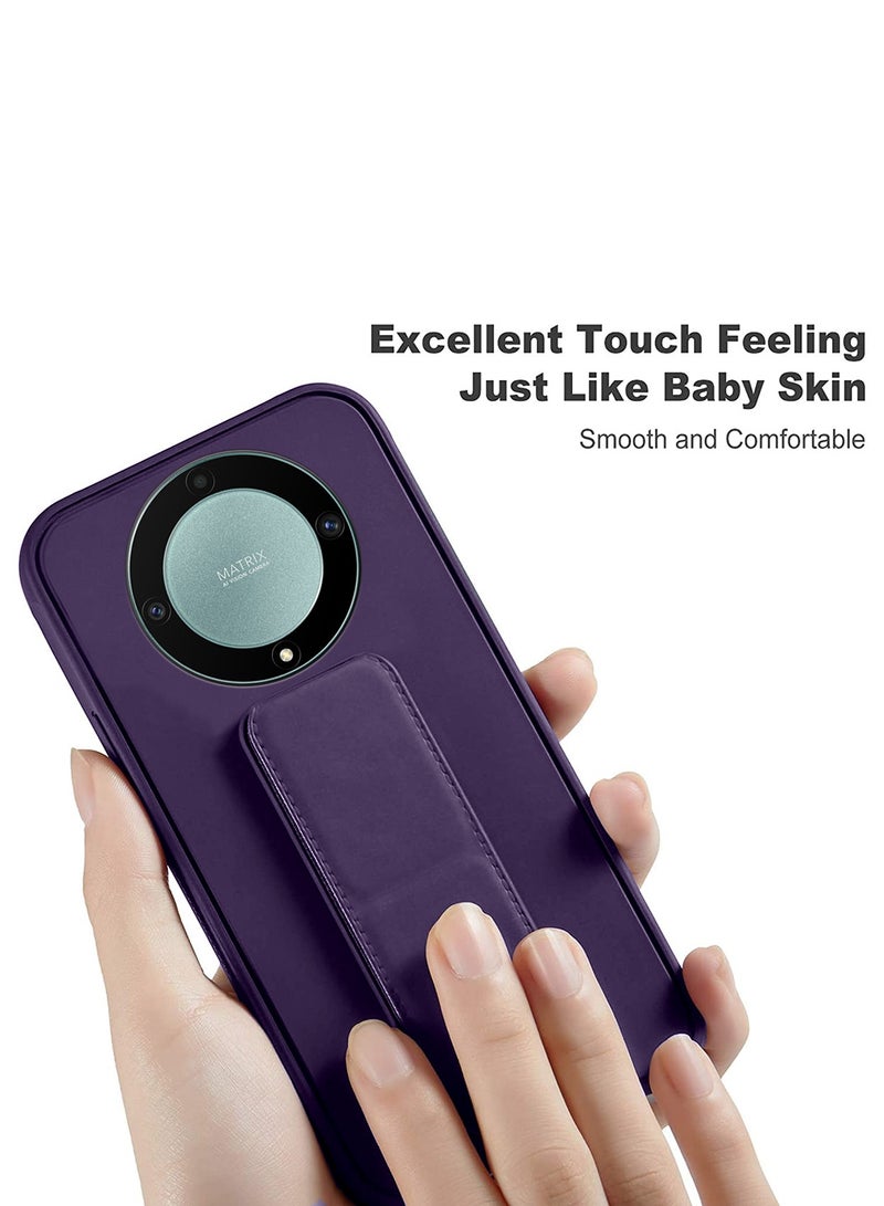 Wtech Hand Grip And Multi Stand Magnetic Car Mount Kickstand Finger Strap Case Cover For Honor X9b 5G 2023 Eggplant Purple - Image 4