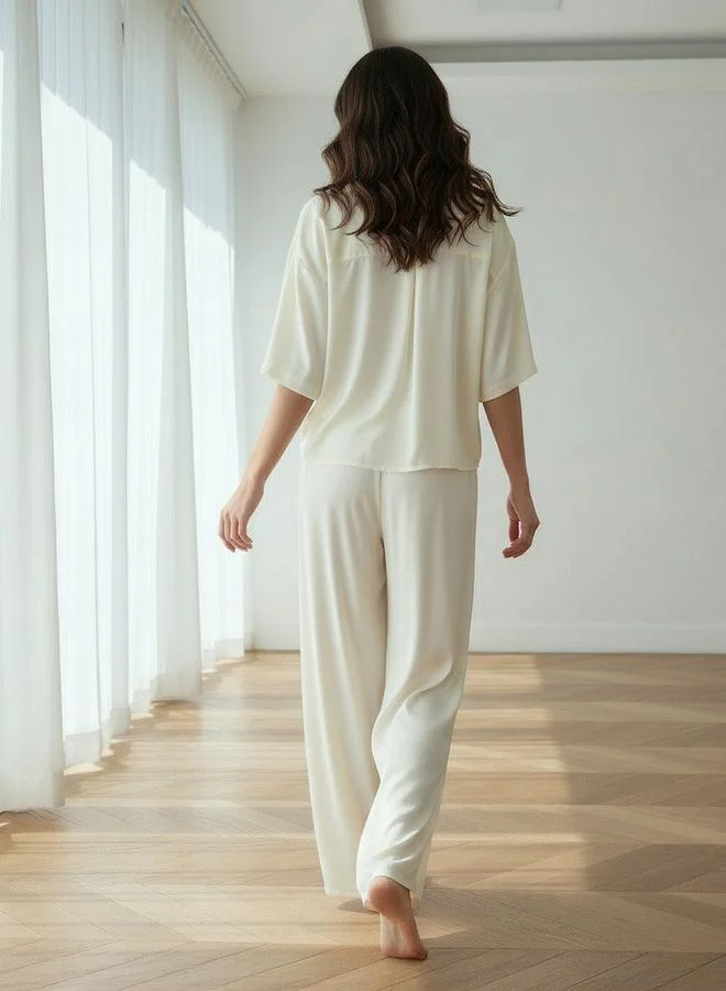 Aadaraya  Aadaraya Pyjama Set Button-Down Shirt & Trousers for Women | Best Price UAE