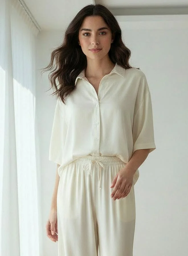 Aadaraya  Aadaraya Pyjama Set Button-Down Shirt & Trousers for Women | Best Price UAE