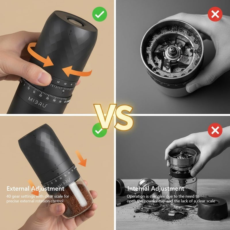 Portable Electric Coffee Grinder with Adjustable Thickness and USB Rechargeable - Image 5