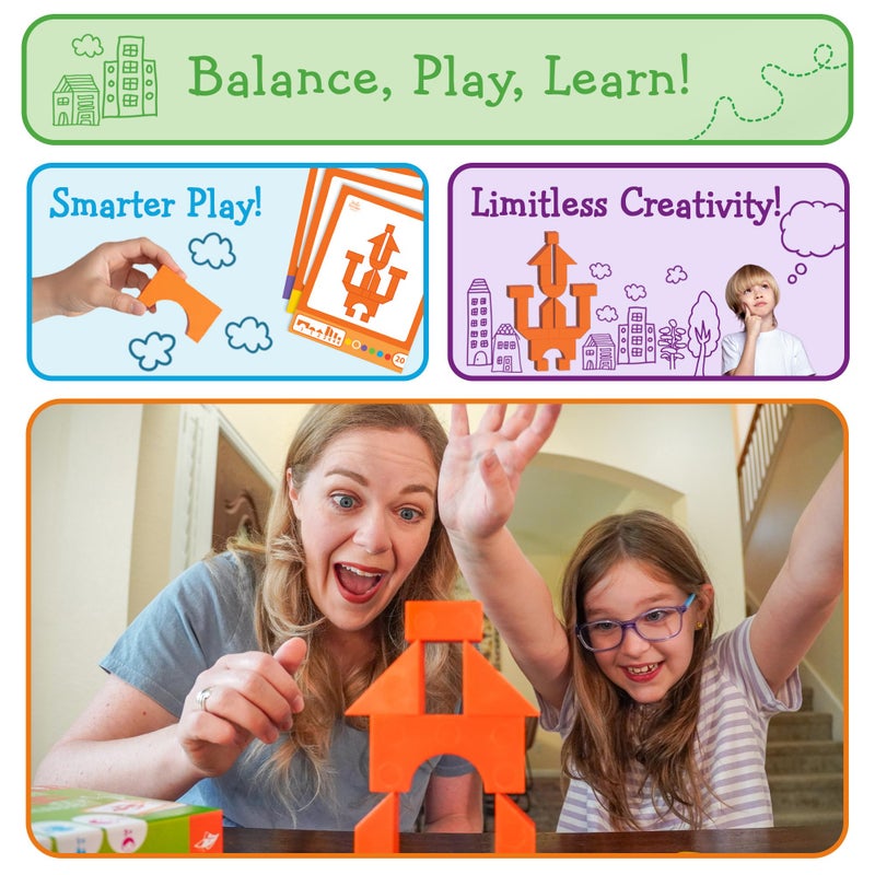 FoxMind Games Equilibrio Spatial Logic and Dexterity Game Build Gravity Defying Structures 60 Smart Puzzles to Work Through 6 Levels of Complexity Develops STEM Skills 1 Players for Ages 5 - Image 3