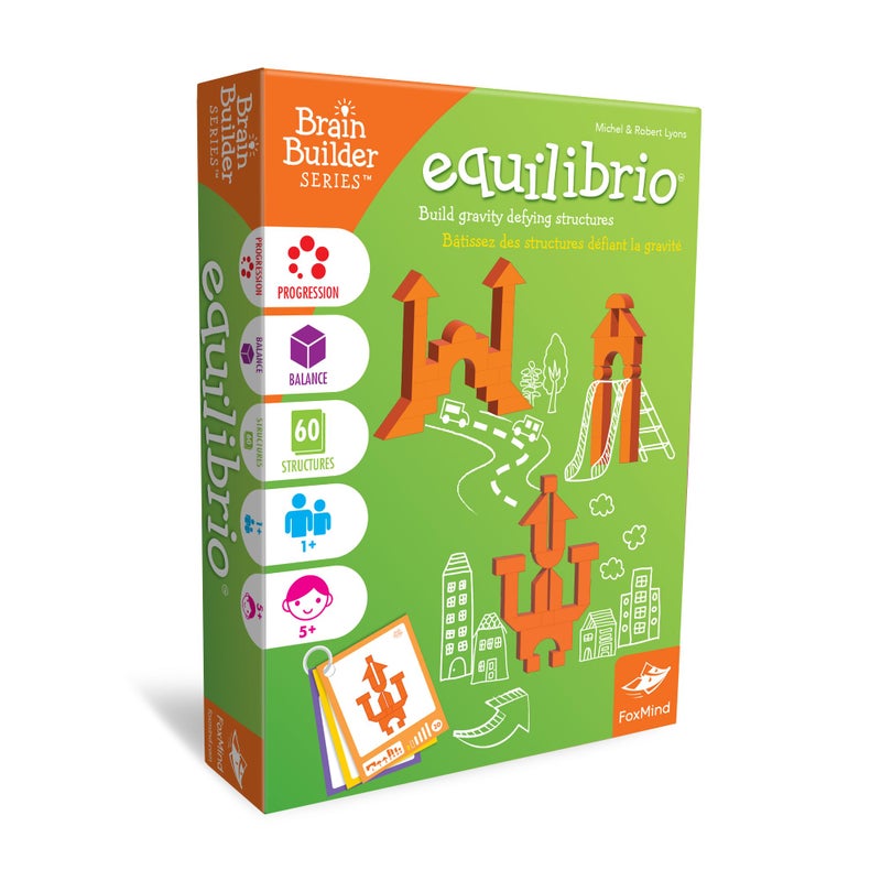 FoxMind Games Equilibrio Spatial Logic and Dexterity Game Build Gravity Defying Structures 60 Smart Puzzles to Work Through 6 Levels of Complexity Develops STEM Skills 1 Players for Ages 5 - Image 2