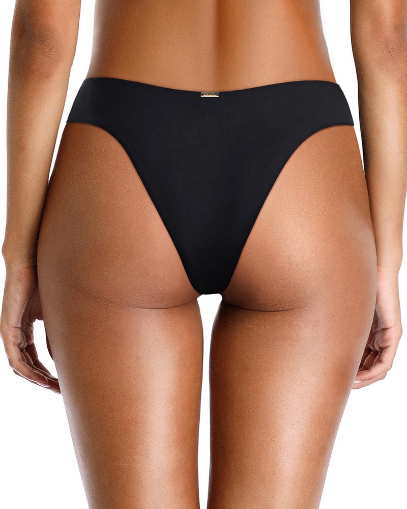 Zmart Women Cheeky Bikini Bottoms V Cut Swim Bottom High Cut Swimsuit Low Waist Low Rise Bathing Suit Black M - Image 2
