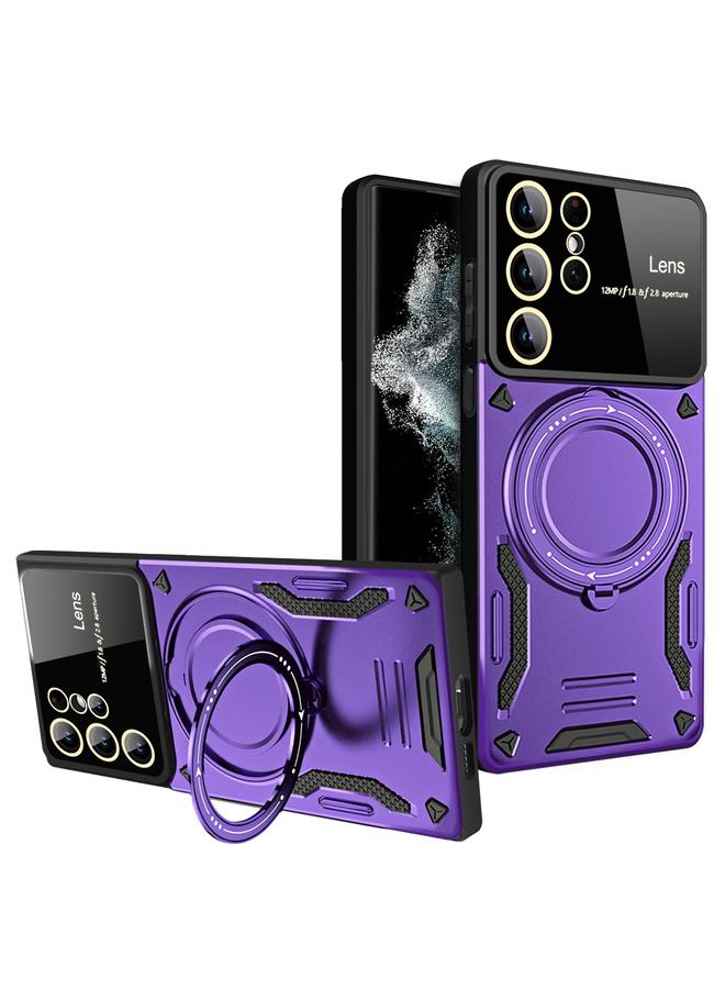 S-TOP Case For Samsung Galaxy S22 Ultra 5G Large Window MagSafe Holder Phone Case - Image 1