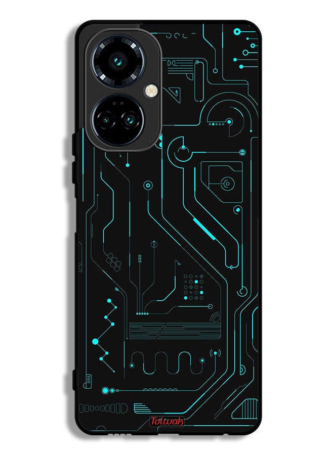 Tolwak Tecno Camon 19 Protective Case Cover Digital Art Circuits Minimalism Multiple Display - Image 1