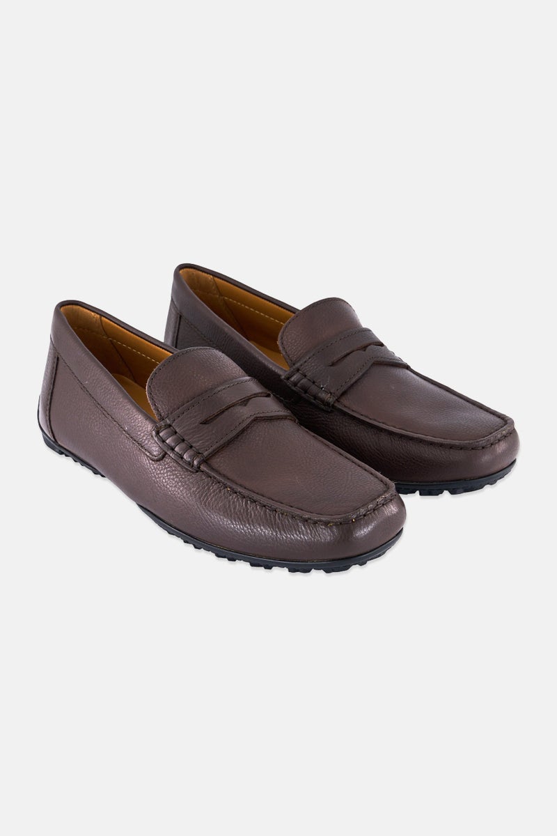 GEOX Men Kosmopolis Wide Fit Slip On Loafers, Dark Brown - Image 1
