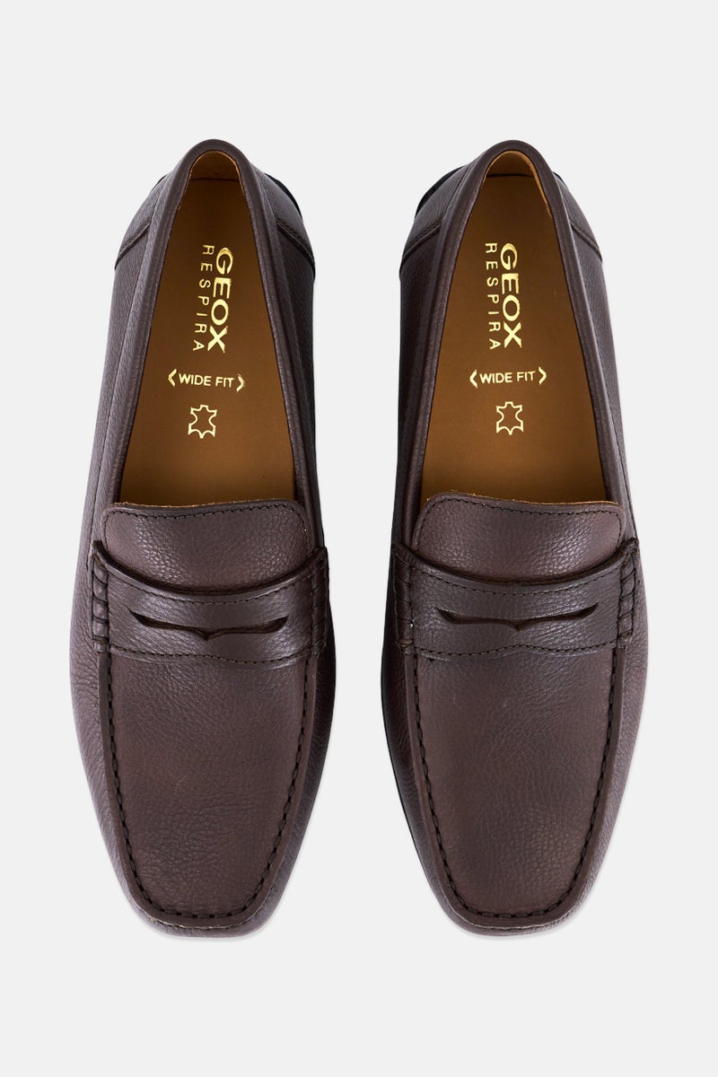 GEOX Men Kosmopolis Wide Fit Slip On Loafers, Dark Brown - Image 2