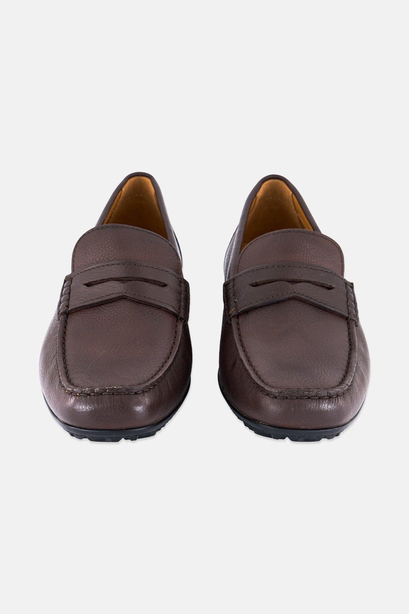 GEOX Men Kosmopolis Wide Fit Slip On Loafers, Dark Brown - Image 4