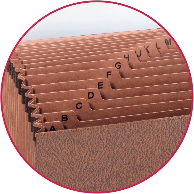Smead TUFF Expanding File with 21 Pockets, Alphabetic A-Z Indexing, Flap and Elastic Cord Closure, Legal Size, Redrope-Printed Stock - Image 4