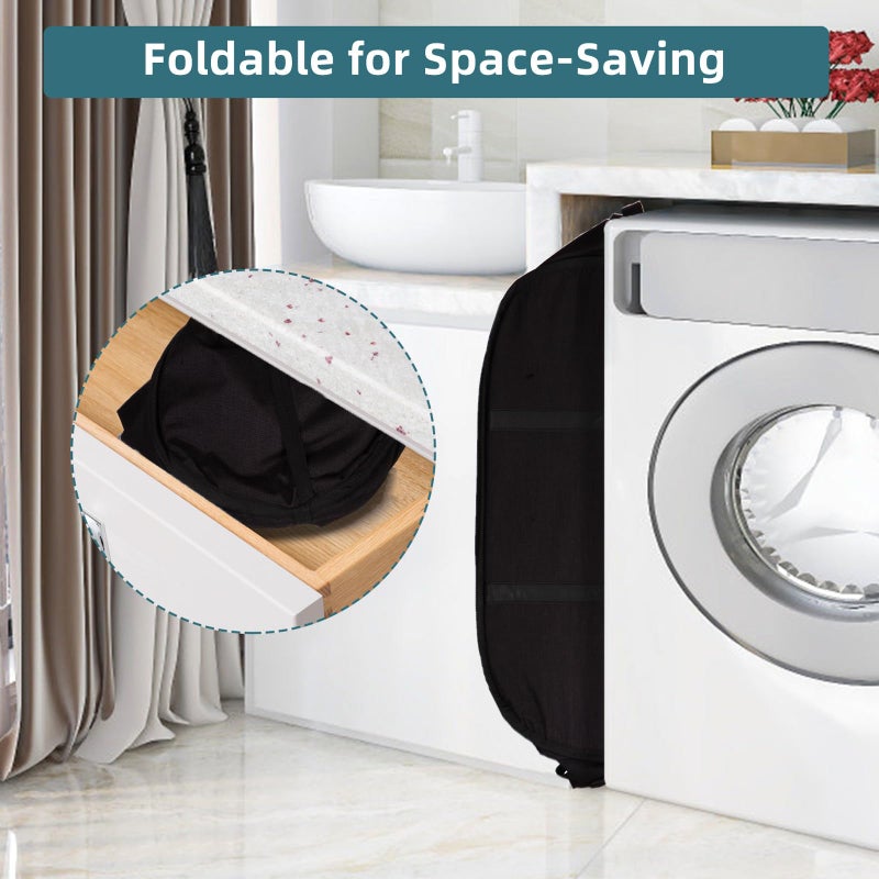 BATTOO Collapsible Laundry Baskets, Tear Proof Pop Up Laundry Hamper with Dual Handles, Durable Foldable Laundry Basket, Easy to Carry Laundry Hamper for Home, Laundry Room, Bedroom, Dorm, Travel Black - Image 3
