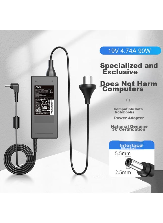 Elei Laptop Charger Compatible With Lenovo, Asus, Toshiba, Pantech, Haier, 19v4.74a Adapter, 90w, 5.5*2.5 Power Cord - Image 1