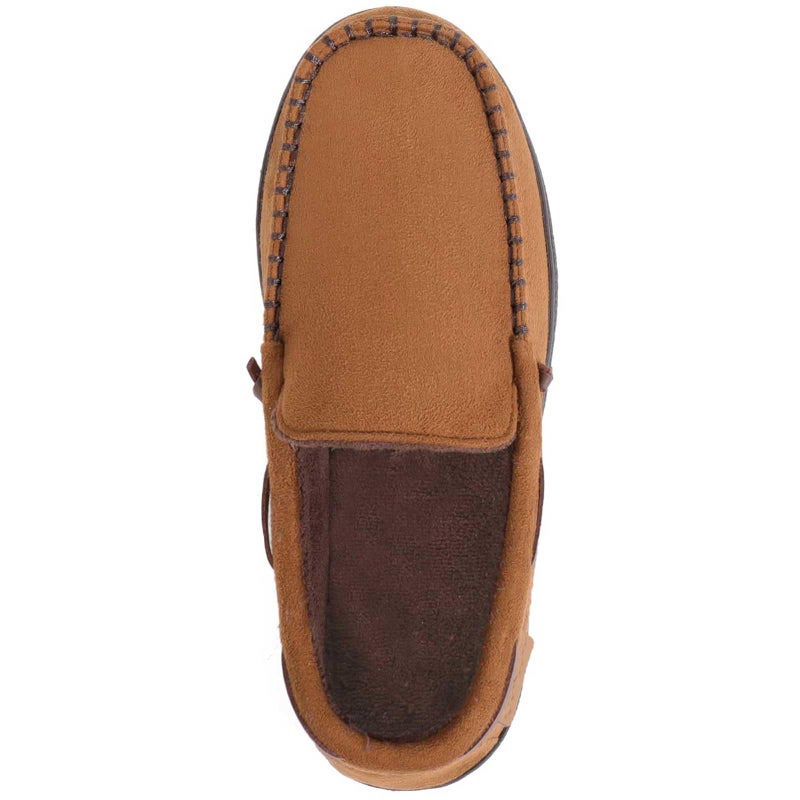 Zigzagger Men's Moccasin Slippers Memory Foam House Shoes, Indoor and Outdoor Warm Loafer Slippers, Camel, 11 M US - Image 4