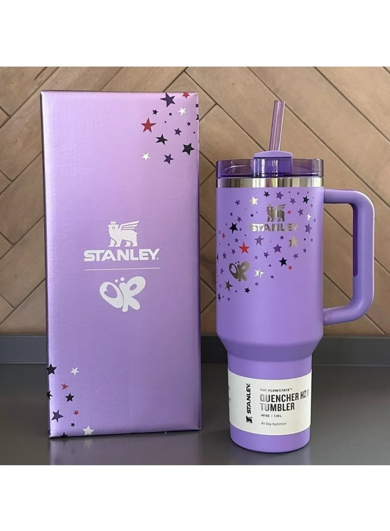 Stanley Olivia Rodrigo 40oz Insulated Stainless Steel Travel Mug – Leak-Proof Reusable Cup with Handle & Straw – Double Wall Vacuum Tumbler for Hot & Cold Drinks – Stylish Travel Cup for Olivia Rodrigo Fans - Image 1