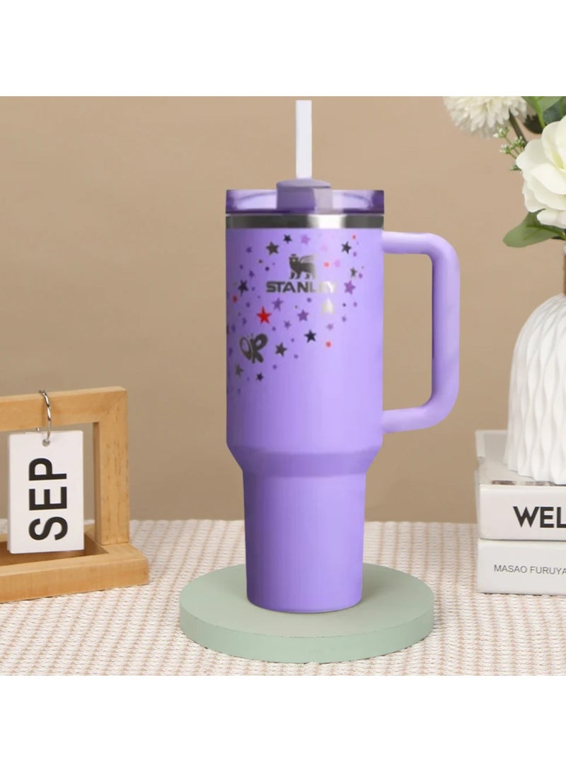 Stanley Olivia Rodrigo 40oz Insulated Stainless Steel Travel Mug – Leak-Proof Reusable Cup with Handle & Straw – Double Wall Vacuum Tumbler for Hot & Cold Drinks – Stylish Travel Cup for Olivia Rodrigo Fans - Image 2