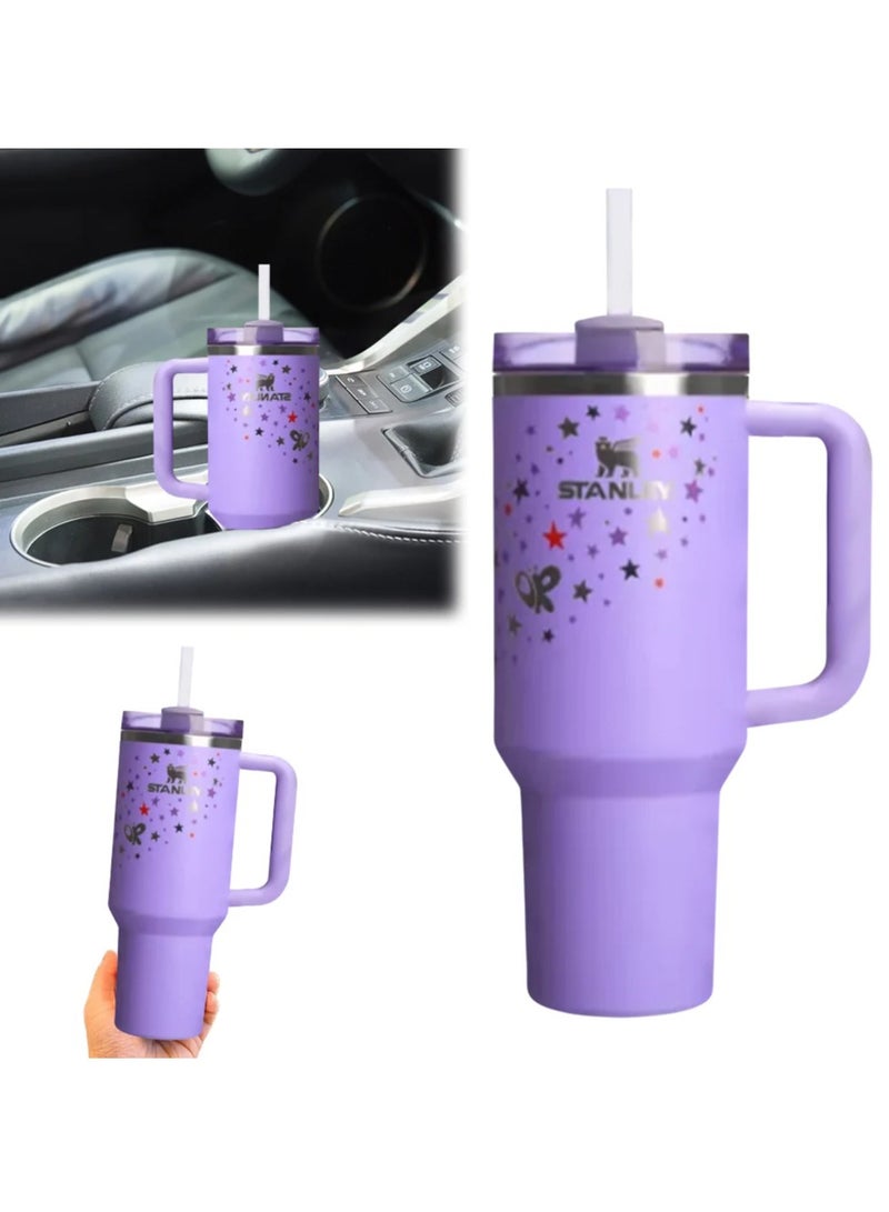 Stanley Olivia Rodrigo 40oz Insulated Stainless Steel Travel Mug – Leak-Proof Reusable Cup with Handle & Straw – Double Wall Vacuum Tumbler for Hot & Cold Drinks – Stylish Travel Cup for Olivia Rodrigo Fans - Image 3