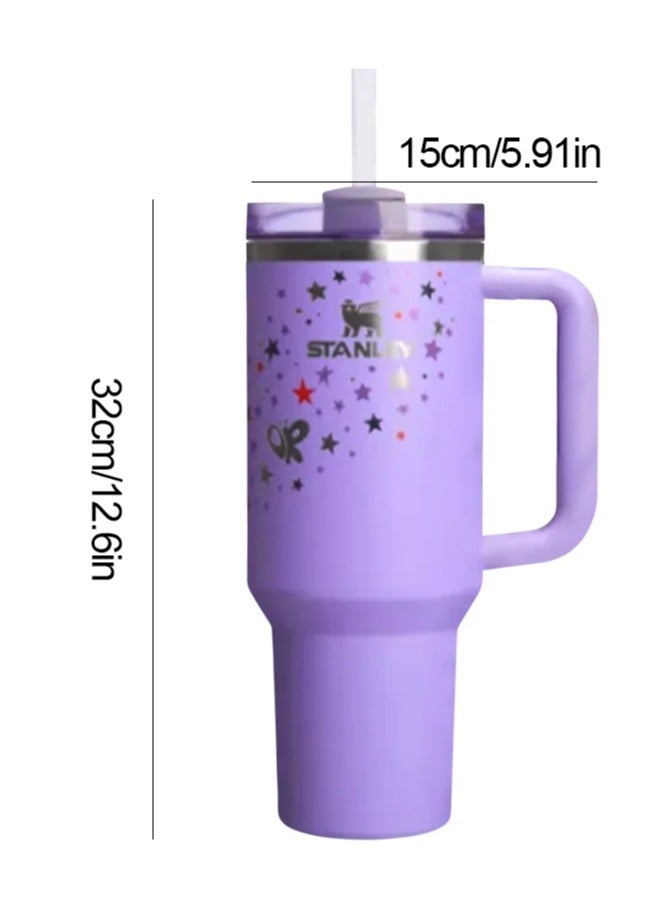 Stanley Olivia Rodrigo 40oz Insulated Stainless Steel Travel Mug – Leak-Proof Reusable Cup with Handle & Straw – Double Wall Vacuum Tumbler for Hot & Cold Drinks – Stylish Travel Cup for Olivia Rodrigo Fans - Image 5