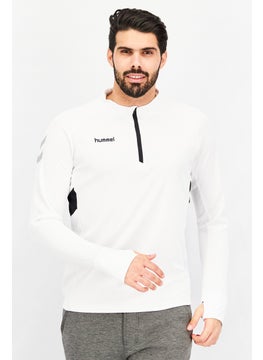 Hummel Men Sportswear Fit Long Sleeve Tech Move Brand Logo Sweatshirt, White  - Image 1