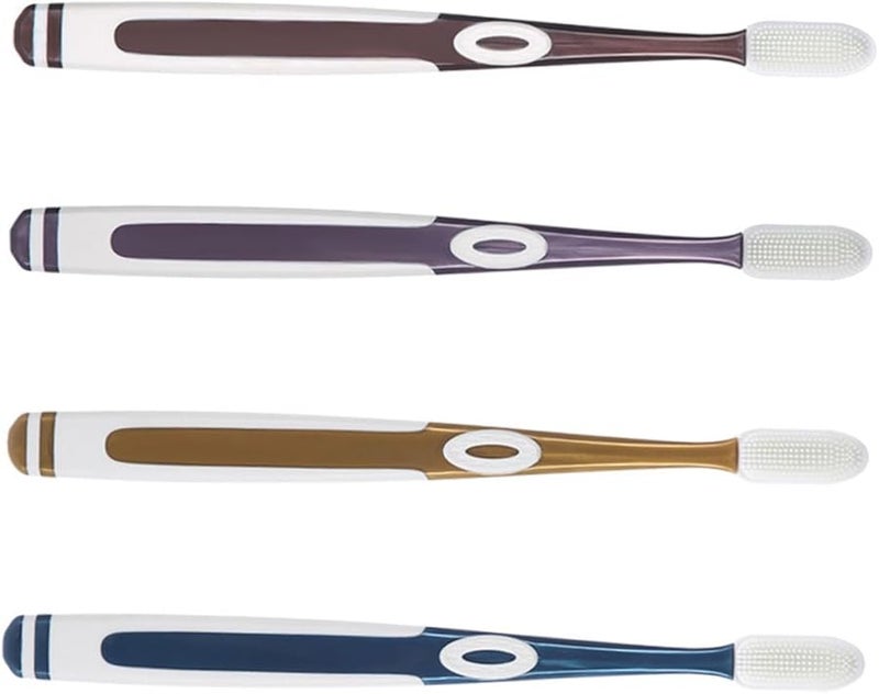 Milisten 4pcs Nano Bristle Soft Adult Toothbrush Replacement Heads Silicone - Image 1