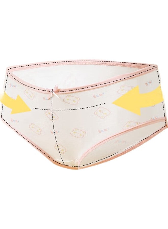 hongdou Girls' Cotton-Modal Antibacterial Comfortable Elastic Printed Sweet Underwear, 7-Pack, Triangle Panties, Zuoyi 160 - Image 1