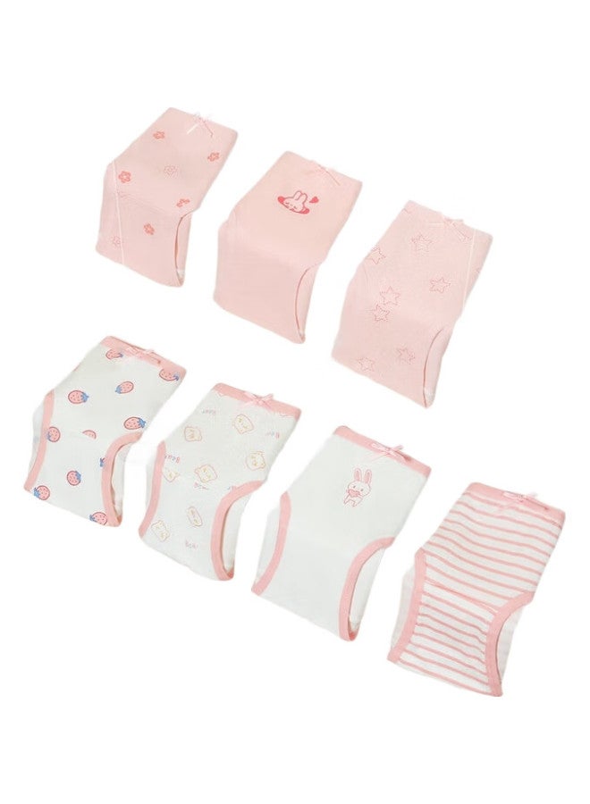 hongdou Girls' Cotton-Modal Antibacterial Comfortable Elastic Printed Sweet Underwear, 7-Pack, Triangle Panties, Zuoyi 160 - Image 3