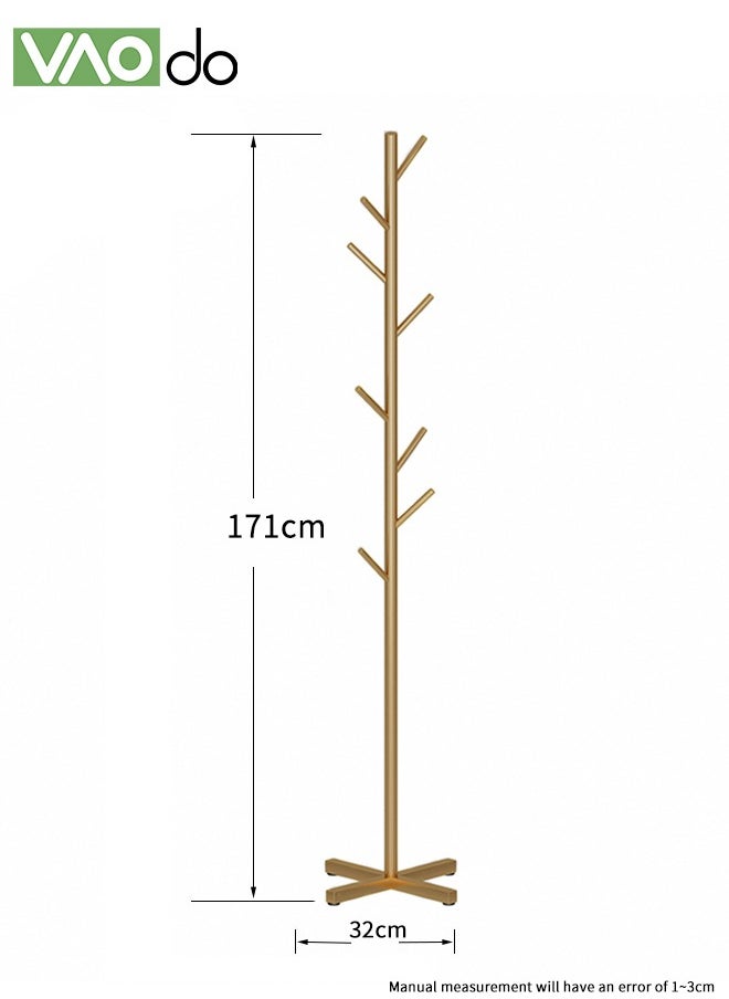 VAOdo - Metal Tree Coat Rack Easy to Assemble with 8 Hooks for Hanging Clothes Scarves Bags etc - Image 1