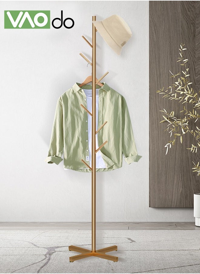 VAOdo - Metal Tree Coat Rack Easy to Assemble with 8 Hooks for Hanging Clothes Scarves Bags etc - Image 1
