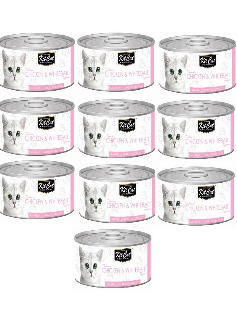 Kit Cat 10PC Kit Cat Chicken & Whitebait 80g - Image 1