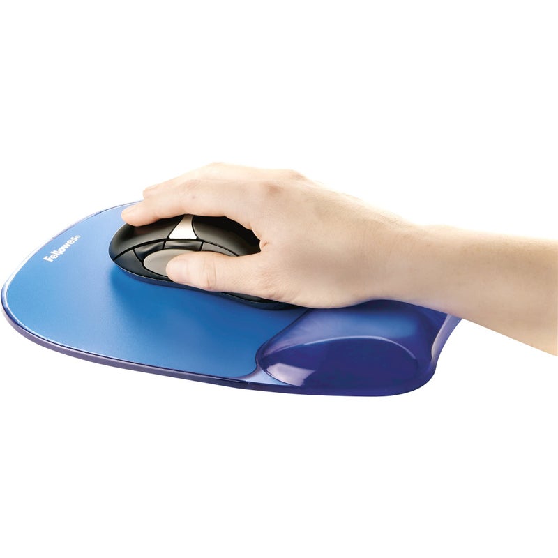 Fellowes Crystals Gel Mouse Pad Wrist Rest - Blue (91141) - Image 3