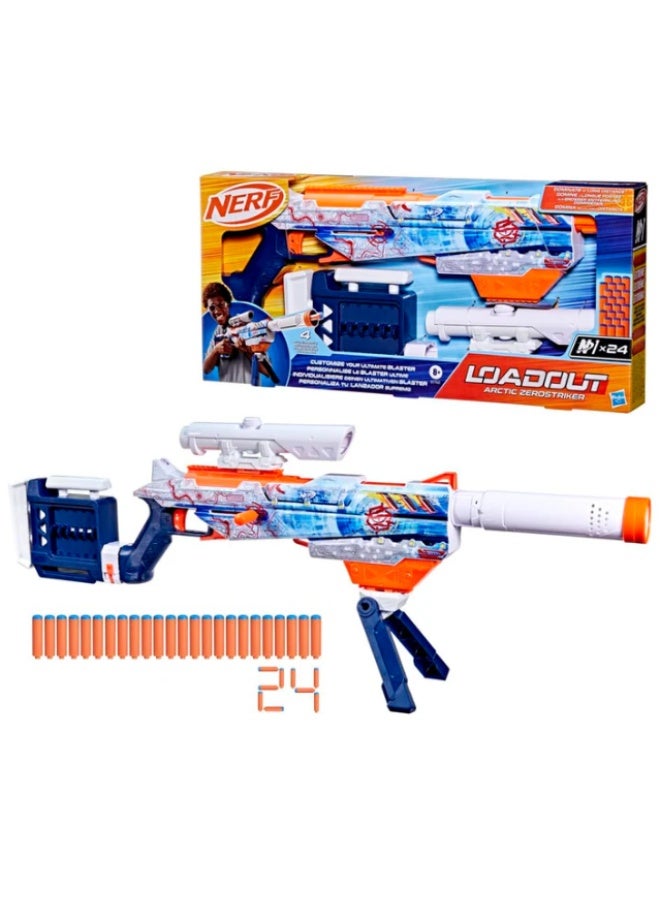 HASBRO - NERF Hasbro Nerf Loadout Arctic ZeroStriker Blaster with 24 N1 Darts for Kids - Image 1