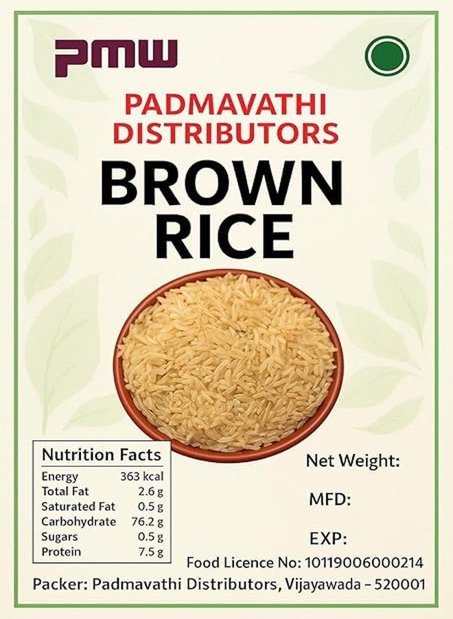 pmw Grade A Quality - Brown Rice - Single Polish - Sona Masoori, 3 kilogram - Image 1