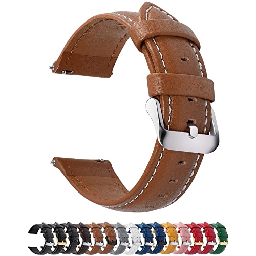 Fullmosa Watch Band, Quick Release Leather Watch Strap for Men Women, Replacement Bands Width 14mm 16mm 18mm 19mm 20mm 21mm 22mm 24mm - Image 1