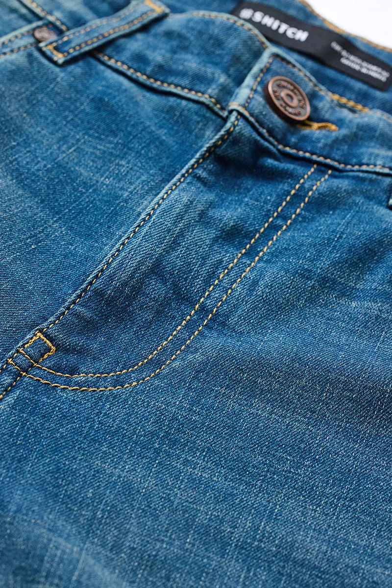SNITCH Blue Solid Relaxed Casual Jeans