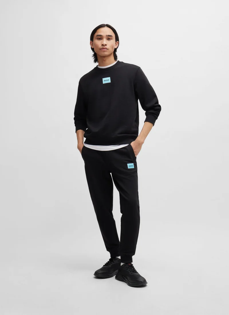 HUGO Mixed-material lace-up trainers with faux leather