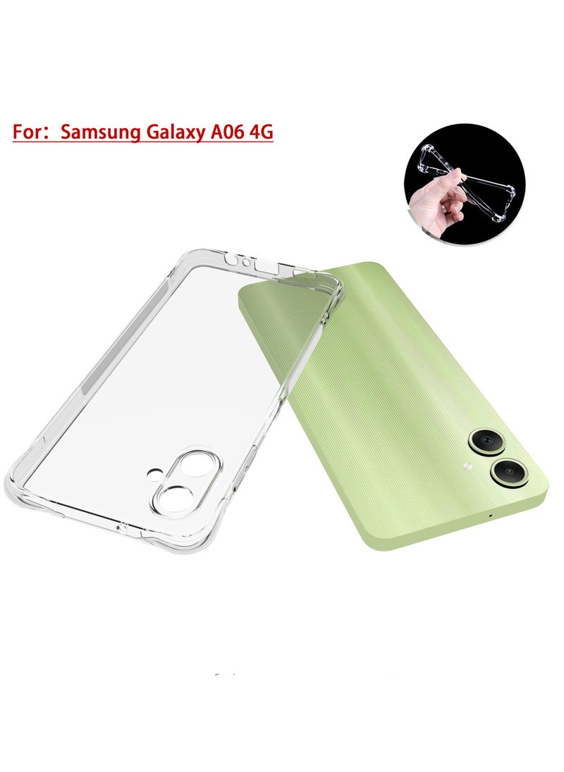 Generic - [1+1 Sets] For Samsung Galaxy A06 4G Case & Screen Protector Crystal Clear Ultra Slim Anti Scratch Shockproof Protective TPU Back Cover with Tempered Glass Screen Protector - Image 1