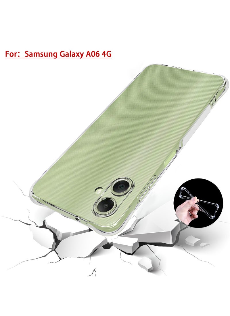 Generic - [1+1 Sets] For Samsung Galaxy A06 4G Case & Screen Protector Crystal Clear Ultra Slim Anti Scratch Shockproof Protective TPU Back Cover with Tempered Glass Screen Protector - Image 1