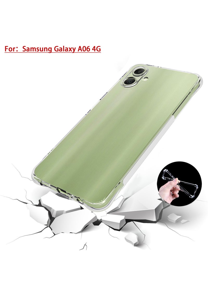 Generic - [1+1 Sets] For Samsung Galaxy A06 4G Case & Screen Protector Crystal Clear Ultra Slim Anti Scratch Shockproof Protective TPU Back Cover with Tempered Glass Screen Protector - Image 1
