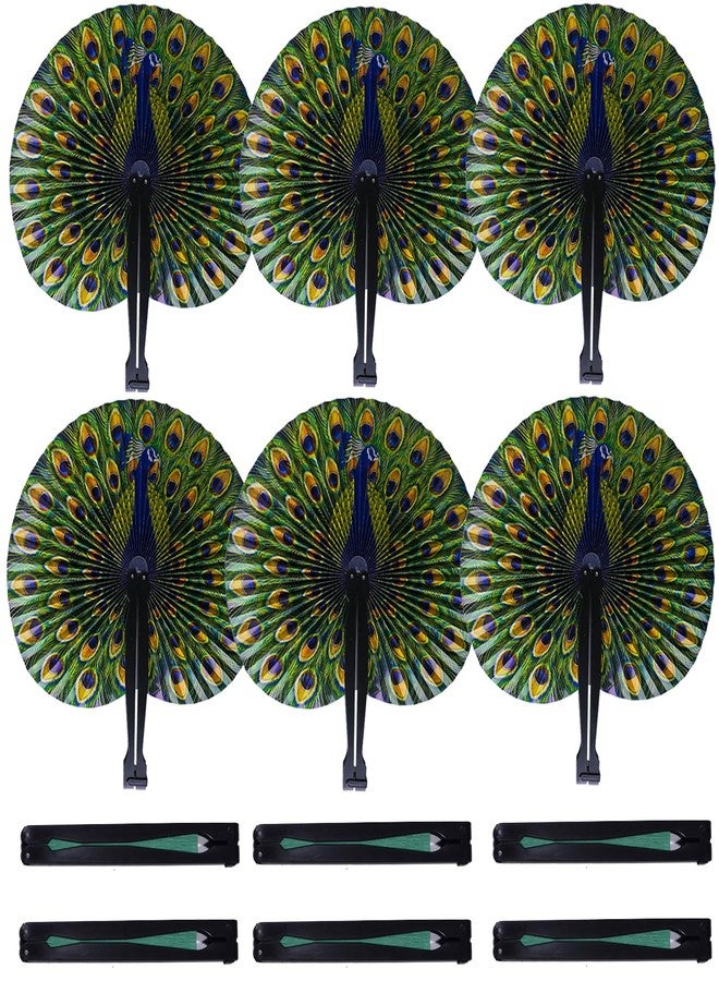 Bestage 10 Pcs Paper Folding Hand Fans,Peacock Fans Decorations Foldable Handheld Chinese and Japanese Fans Bulk for Gifts,Weddings Festival,Birthday,Party Favors,School Cultural Shows - Image 1