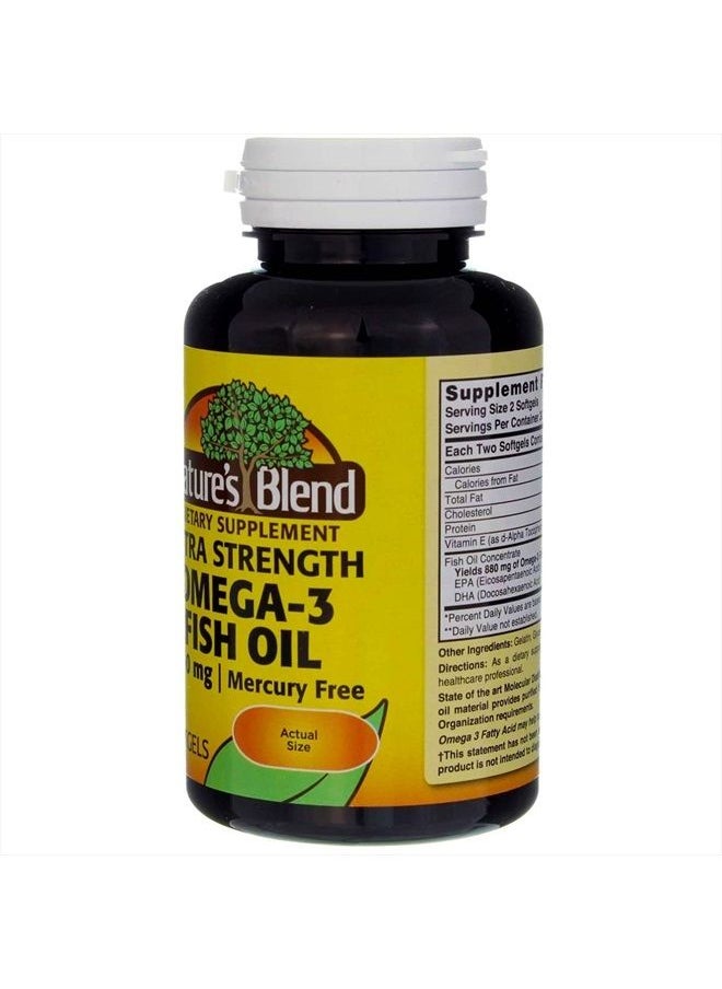 Nature's Blend - Fish Oil 1760 mg Omega 3 Extra Strength - 60 Softgels - Image 1