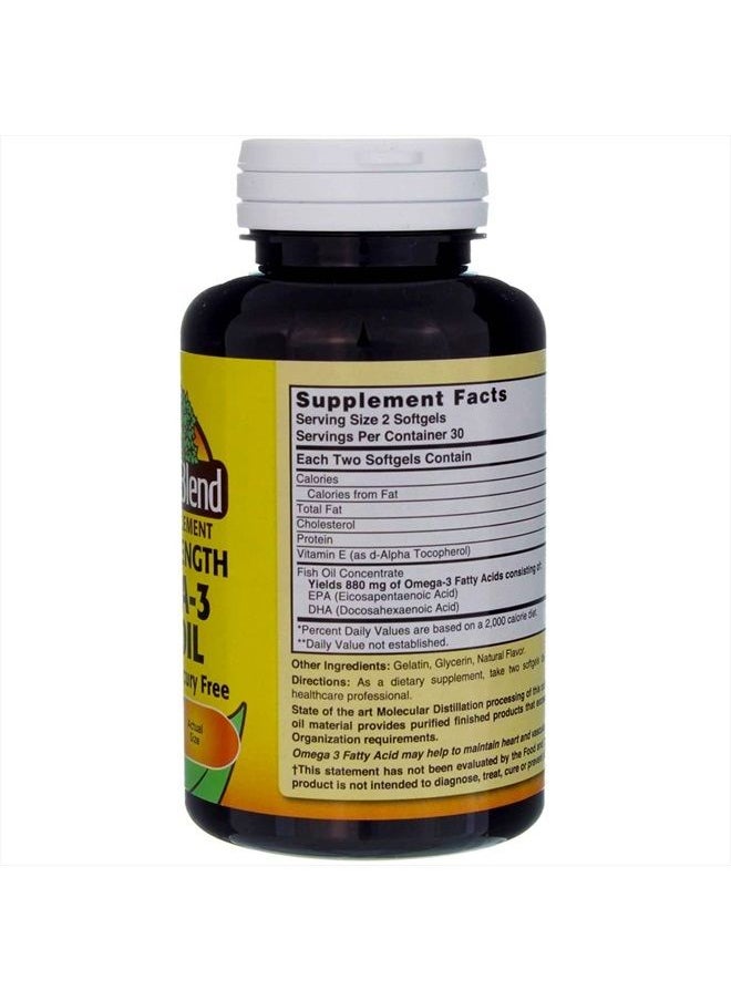 Nature's Blend - Fish Oil 1760 mg Omega 3 Extra Strength - 60 Softgels - Image 1