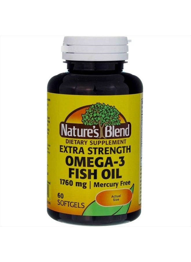 Nature's Blend - Fish Oil 1760 mg Omega 3 Extra Strength - 60 Softgels - Image 1