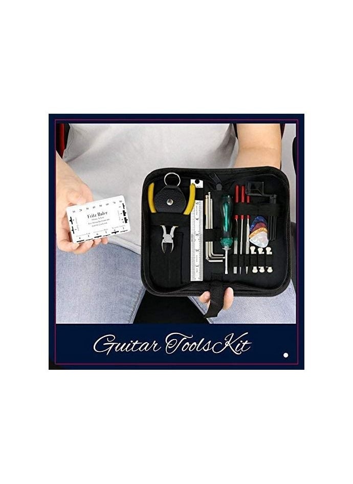 Megarya 23 Pieces of Guitar Repair Kit, Guitar Tools,Installation Tool Kit, Guitar String Tool,Suitable for: Electric Guitar, Bass, Mandolin, Banjo, Ukulele, Acoustic Guitar, Etc.  - Image 2