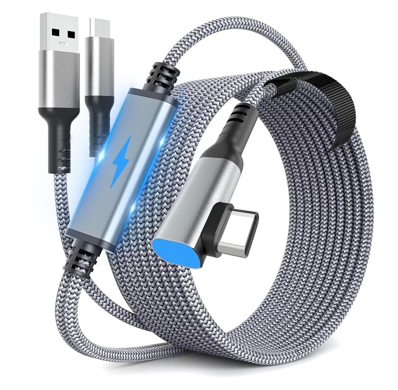 إيغويل رابط كابل 16FT عالية السرعة نقل البيانات كابل الواقع الافتراضي ، USB 3.2 نوع C شاحن الشحن السريع أثناء اللعب لميتا Oculus Quest 3 3S 2 بيكو 4 اكسسوارات ، USB إلى USBC سلك للألعاب PC Steam VR ، (5M ، 1PACK) - Image 1